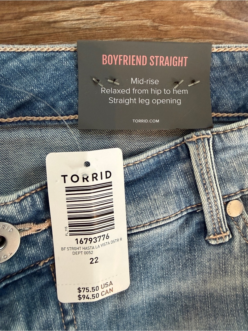 Torrid Size 22R Boyfriend Straight Mid Rise Jean - Picture 4 of 4